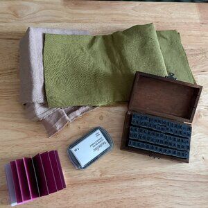 Craft & Journaling Bundle – Alphabet Stamps, Linen Fabric, Paper & Ink